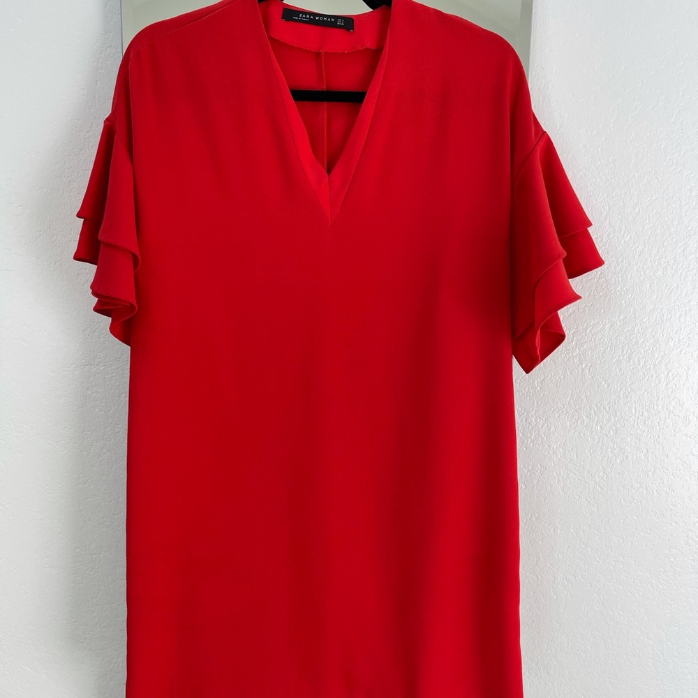 Red dress can be warn casually or dressed up